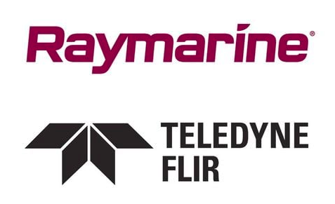A minimalist, black and white image with the word RAYMARINE in black capital letters.
